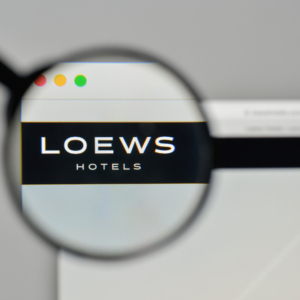 Magnifying glass on webpage of Loews Hotels