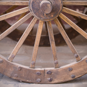 wooden wagon wheel