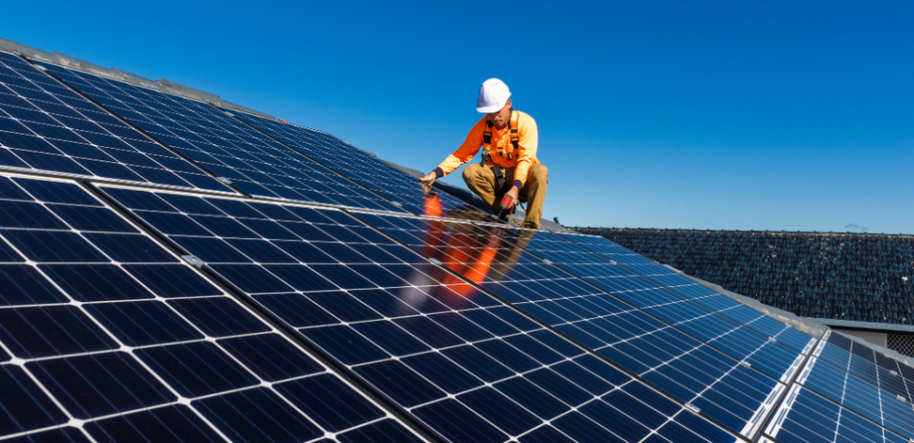home solar panel installation photo